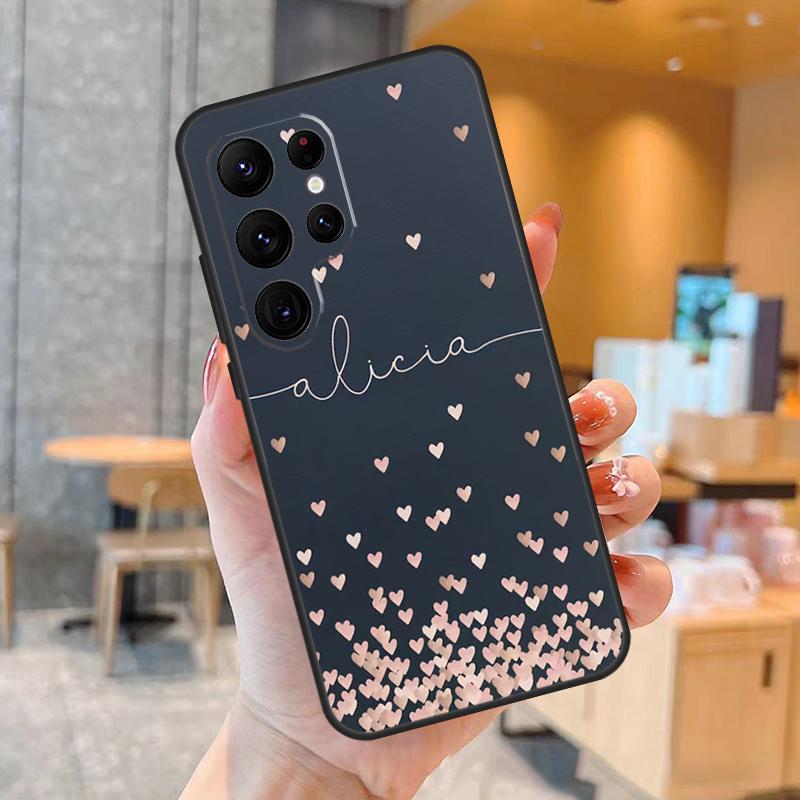 Personalised Initials Polka Monogram Case For Samsung Galaxy S23 S22 Ultra S20 S21 FE S9 S10 Note 10 Plus Note 20 Ultra Cover