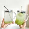 Large Capacity Glass Cup with Lid and Straw, Heat-resistant for Summer, Perfect Gift for Men and Women
