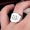 26 Double Swords In Europe and the United States, Personalized English Initials, Titanium Steel Rings, Square Smooth Trendy Men's Rings Wholesale