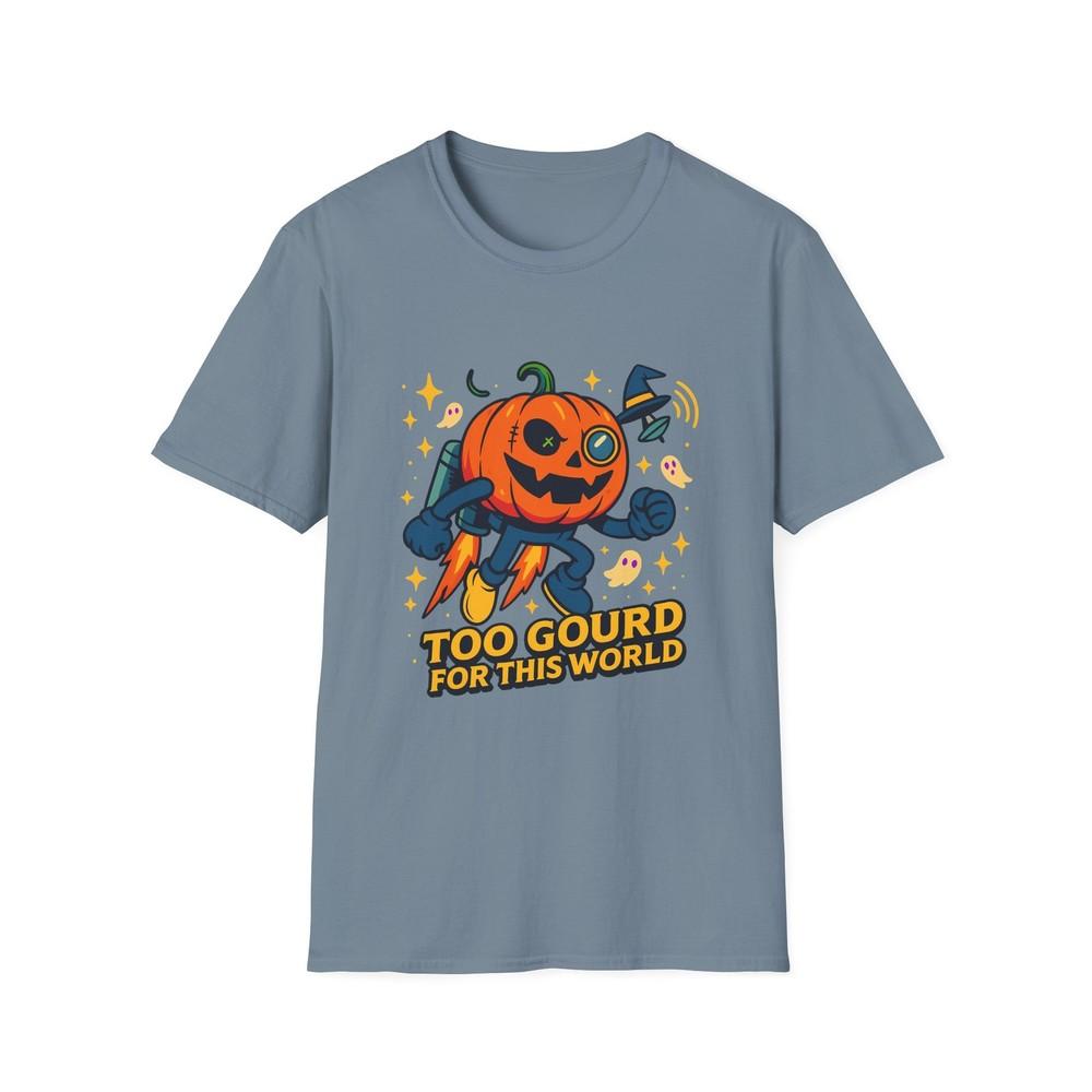 

Unisex Softstyle T-Shirt Jack-O -Lantern Jetpack Funny Halloween Space Ghost Tee 4XL