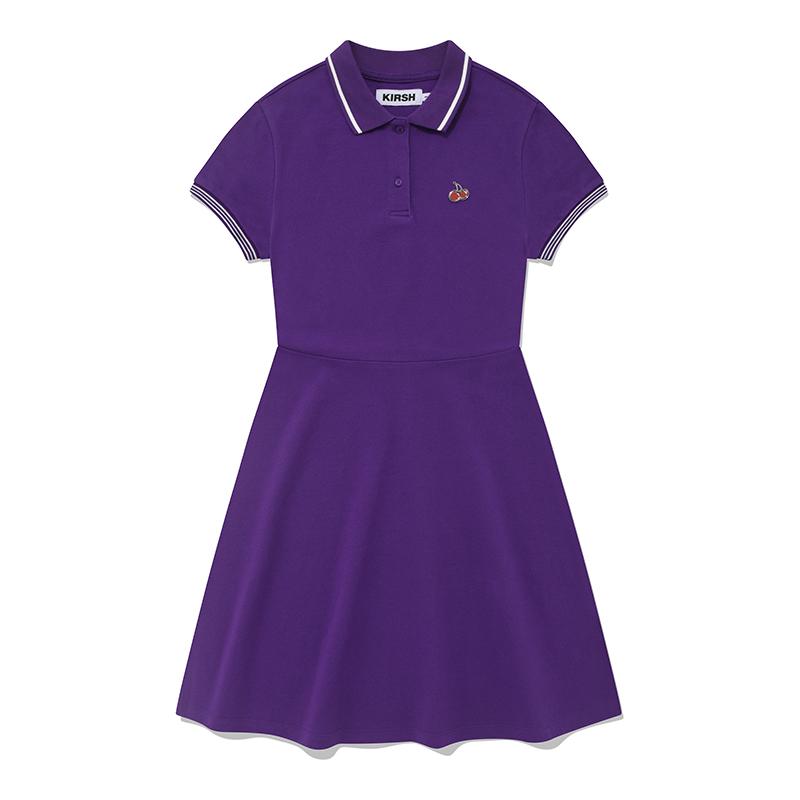 KIRSH Small Cherry Flare Pique Dress [Purple]