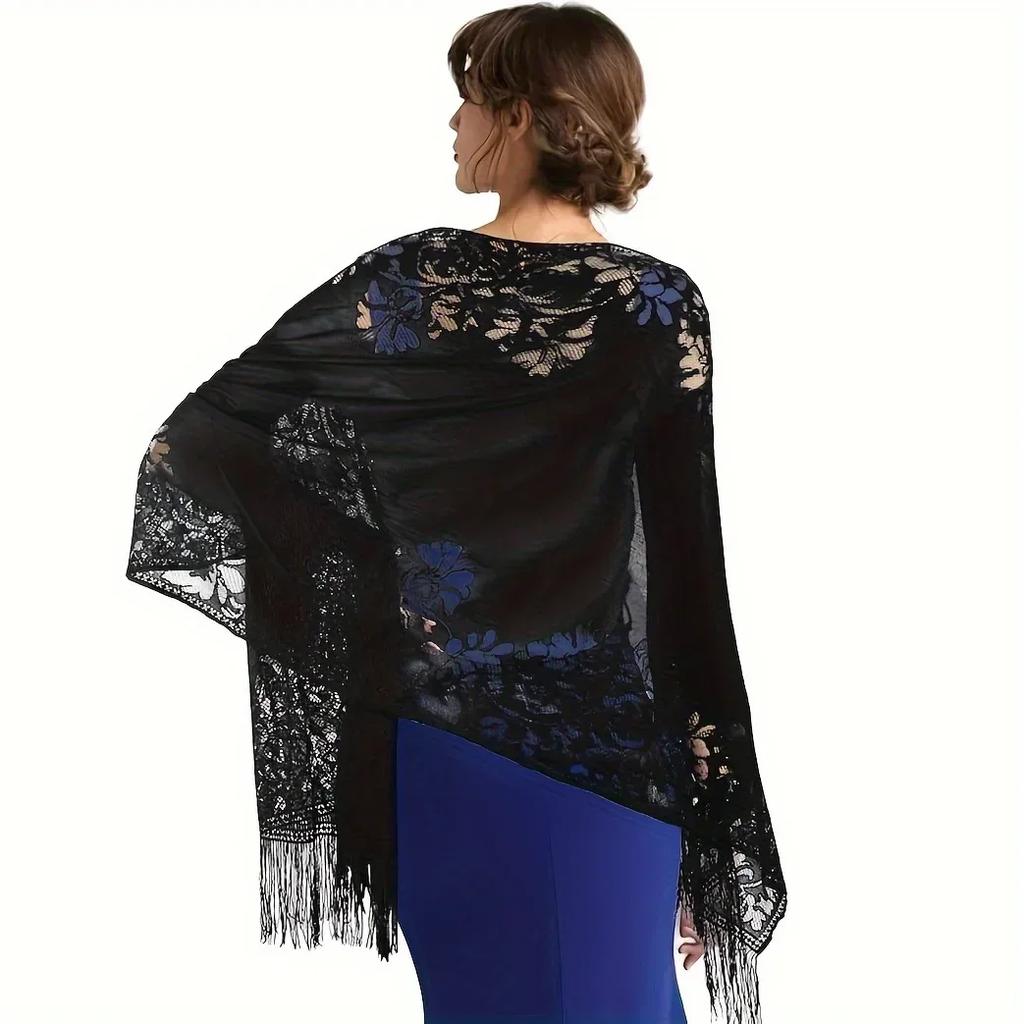 Women's Scarf Classic Hollow Lace Scarf Bridesmaids Evening Dress Shawl Wedding Dress Ball Shawl Women