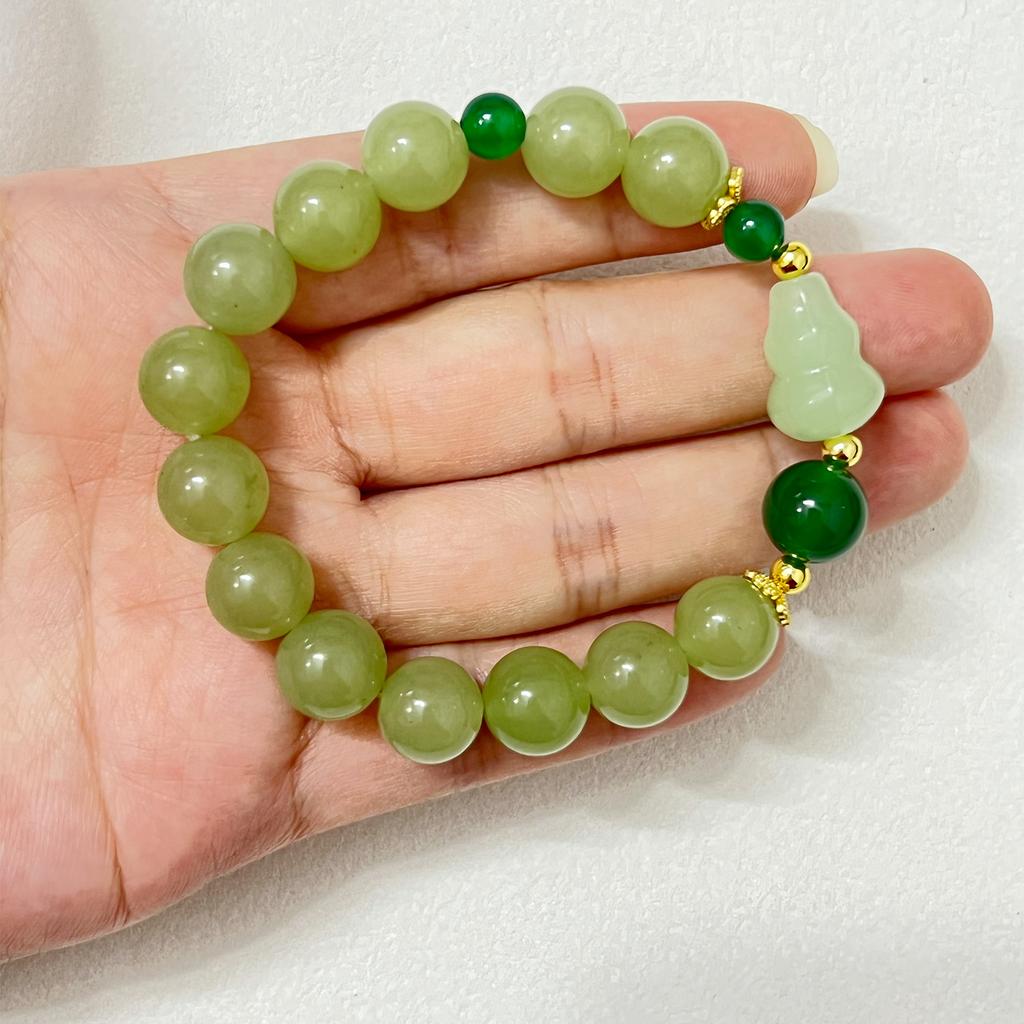 Natural Stone Beaded Bracelet for Women Semi Precious Gemstone Handmade Stretch 10mm Round Beads Bangle DIY Jewelry Gifts