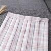 Japanese JK High-Waisted Plaid School Uniform Pleated Skirt by Yimengge