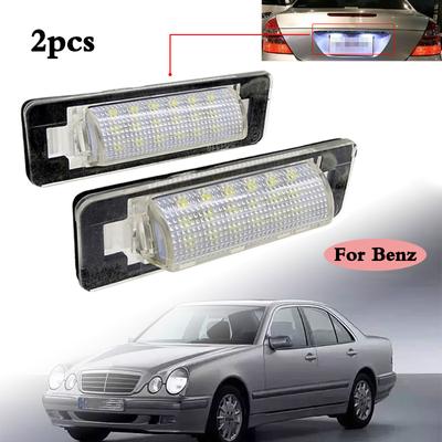 1 par bil-LED nummerskyltsbelysning Vita SMD LED-nummerskyltlampa lampsats för Mercedes Benz W210 W202 4D AMG