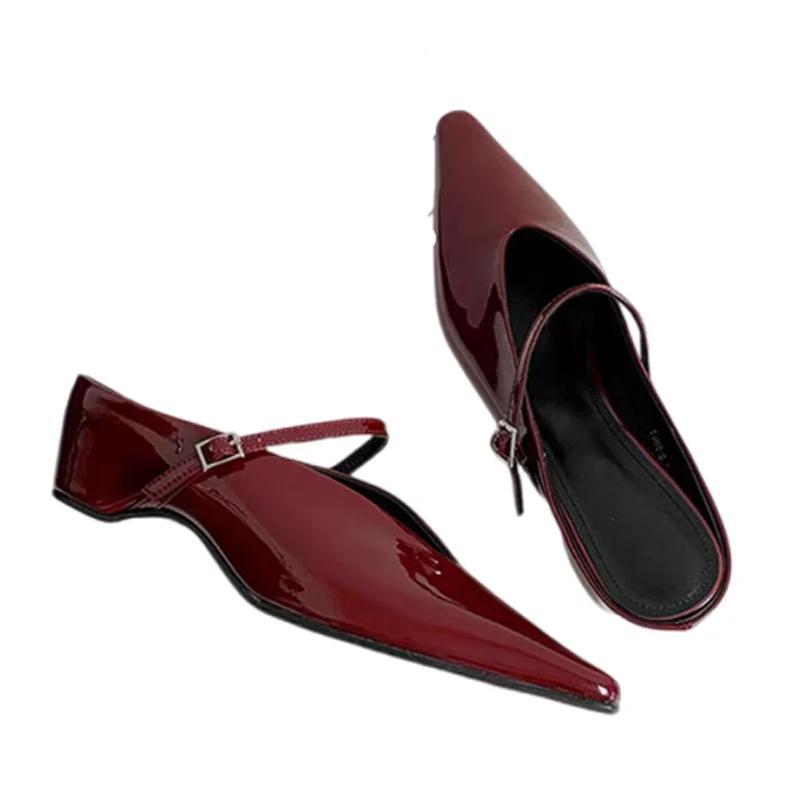 Fashion Women Slippers Designer Pointed Toe Mules Shoes Woman Elegant Sexy Sandals Fashion Slides Slingback 2025 Summer Zapatos Mujer