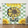 Curtains Sunflower Plant Bedroom Curtains Digital Printing Blackout Curtains No Punching