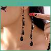 Blood Drop Tassel Bat Alloy Earrings And Chain Jewelry For Dark Fashion Look