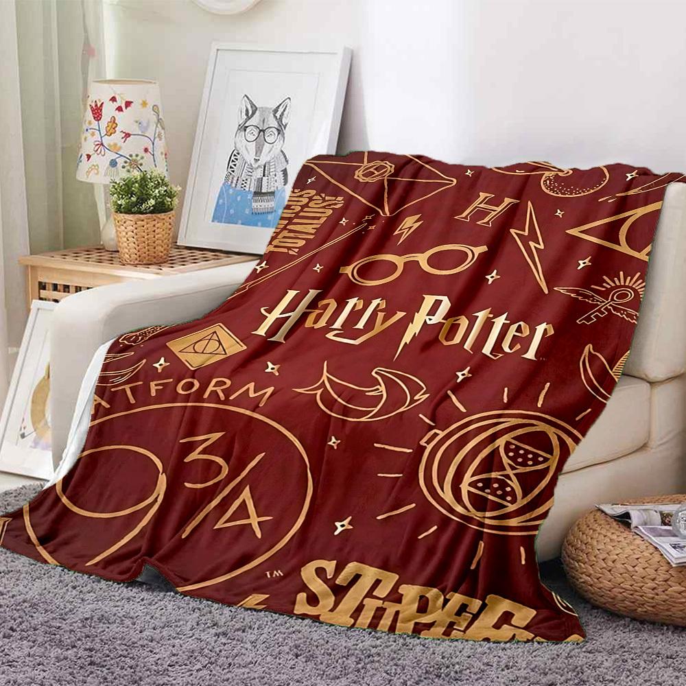 1pz Coperta Harry Potter Leggera in Flanella per Divano, Letto, Viaggio, Campeggio, Soggiorno, Ufficio, Divanetto, Sedia e Letto
