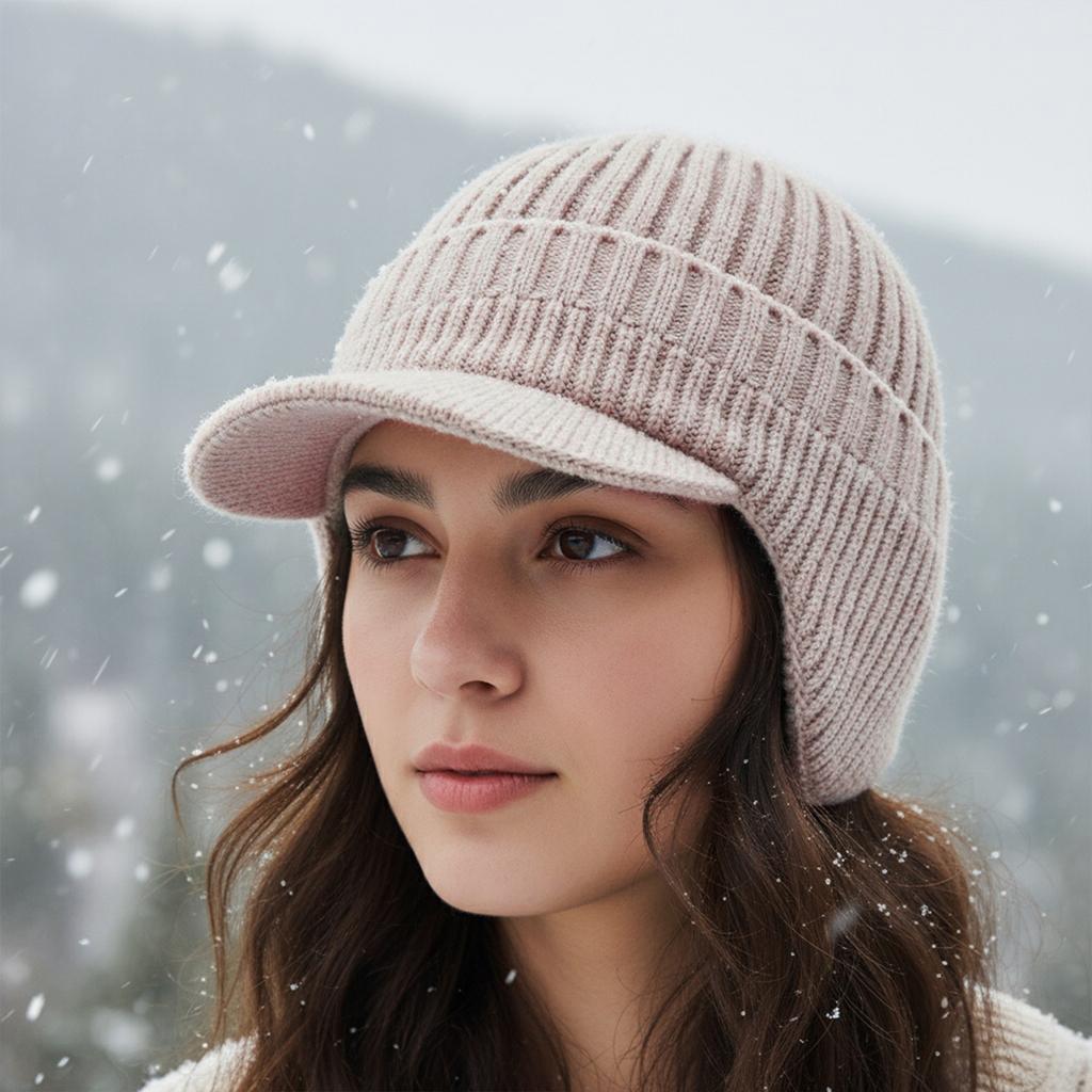 Unisex Warm Winter Hats Soft Fleece Beanie Cap With Brim Thick Winter Knitted Hats For Men & Women Dropshipping Warm Hats