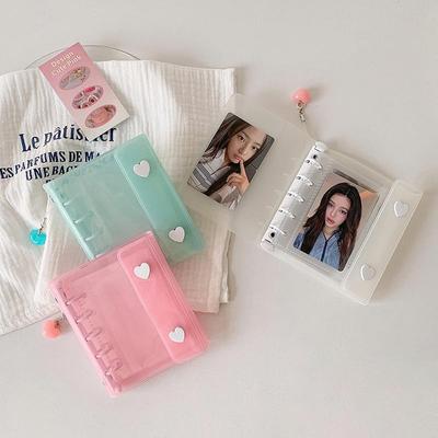 1PC Simple Loose Leaf Album Star Chaser Storage Album Card Book Can Replace KPOP Mini Album 5 Holes Gift Heart-shaped Pendant