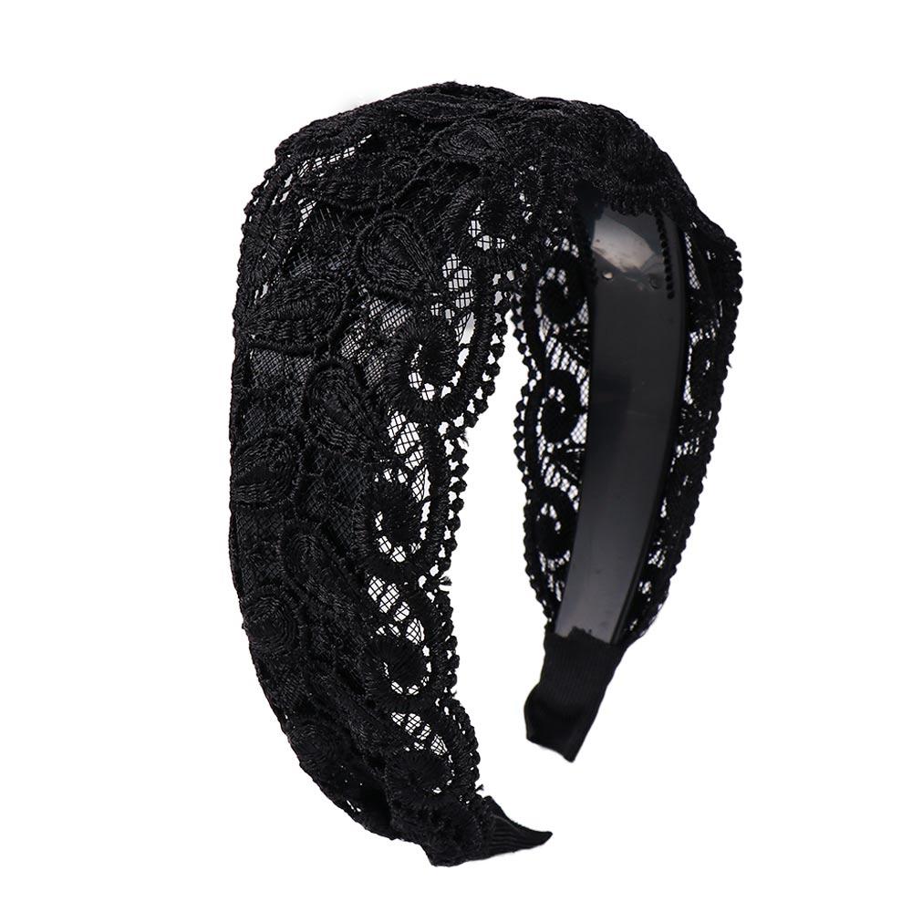 Vintage Headwear Hollow Wash Face For Girls Wide Side Women Hair Hoop Headband Korean Head Wrap Lace Hairbands
