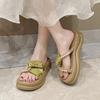Fashion Shoes Woman 2025 Slippers For Swimming Pool String Bead Pantofle Platform Beach Summer New Slides House Slippers Platform Beach