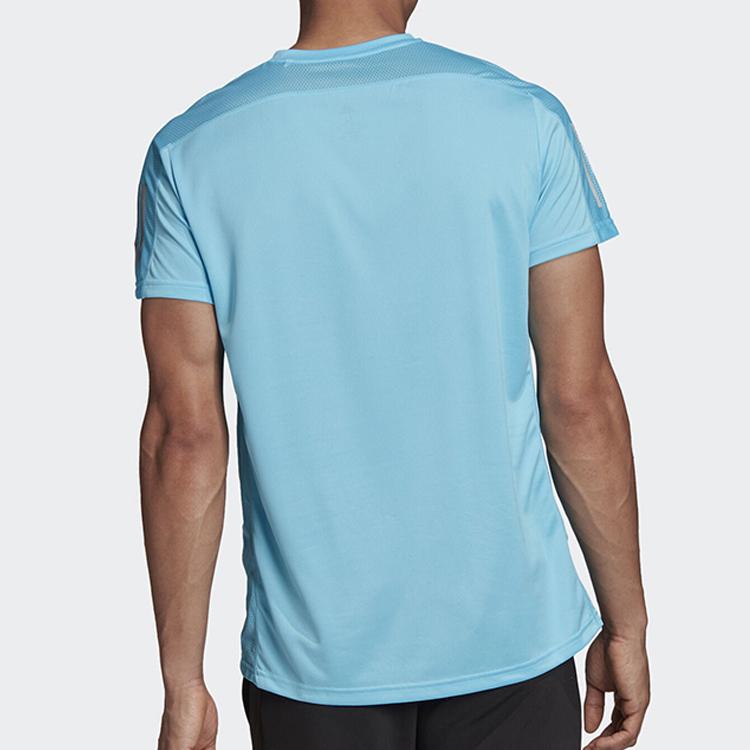 Adidas Running Sports T-Shirt Men Tops Aqua-Blue Dark-Silver-Gray FT1429