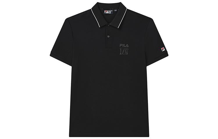 Men's FILA Polo Shirts Men's Jet Black Polo Collar Moderate Straight Fit