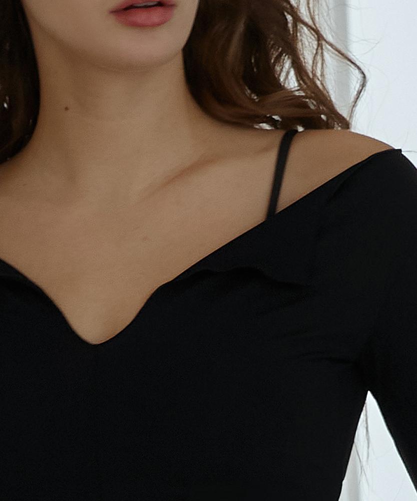 Debiweeo Bloom Slit Long Sleeve Devi-T0122-Black