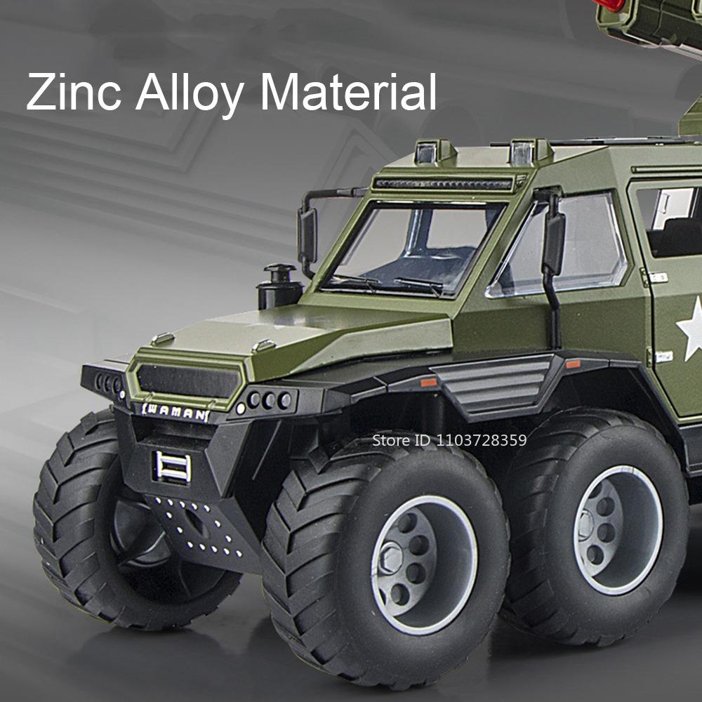 1:24 Scale Avtoros Shaman Police Car Model Toys Alloy Diecast Off-road Vehicle Sound Light Doors Opened Pull Back for Kids Gifts