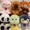 Animal Plush Pendants Cartoon Panda Sloth Pig Dinosaur Toys Cute Keychains Bag Decorations Car Interior Decorations