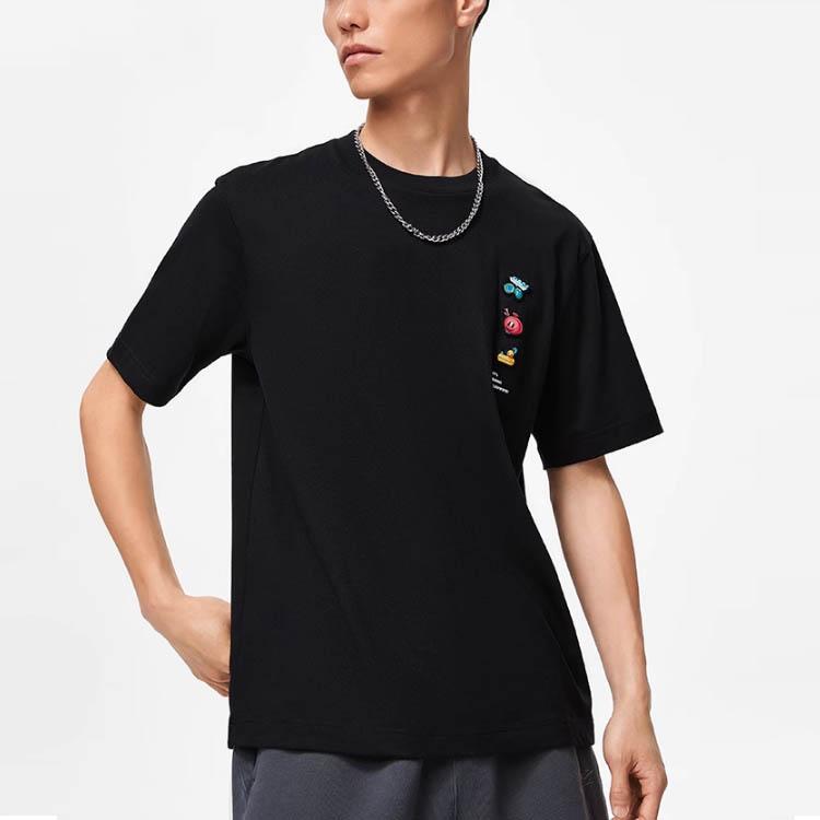 Li Ning Sports Life Series X League Of Legends Pool Party Collaboration Label Round Neck Loose Casual Drop Shoulder Short Sleeve T-Shirt ATST809-4