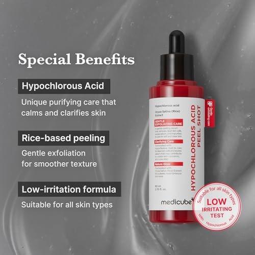 Medicube Hypochlorous Acid Peel Shot Korean Facial Exfoliating Treatment Skin Texture Care
