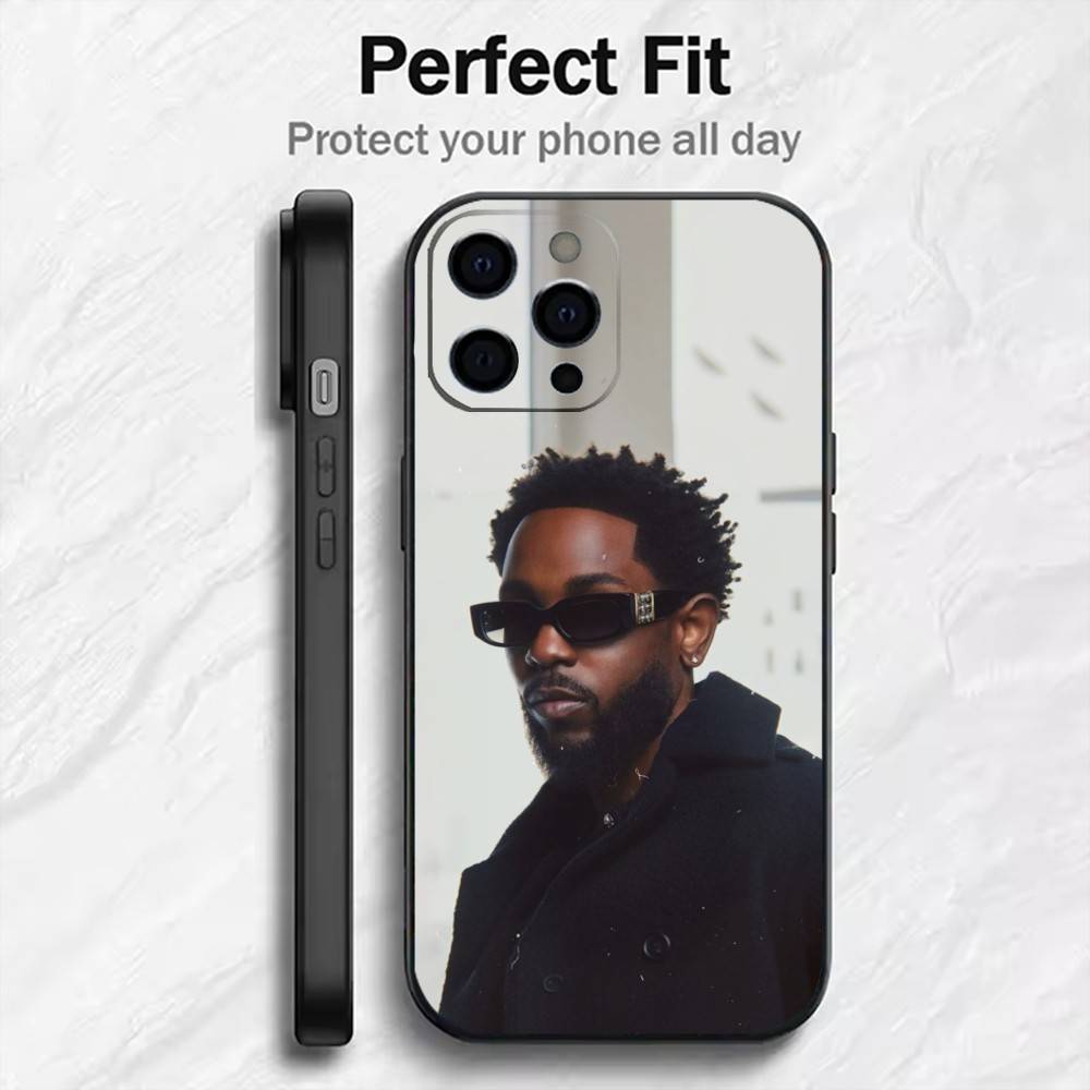 K.Dot-K-Kendrick L-Lamar Phone Case For iPhone17,16,15,14,13,12 Plus,Max Soft Silicone Black Cover