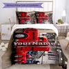 Peterbilt Heavy Trucks Customize Your Name Bedding Set Breathable Duvet Cover with Pillowcases Home Decoration Birthday Gift
