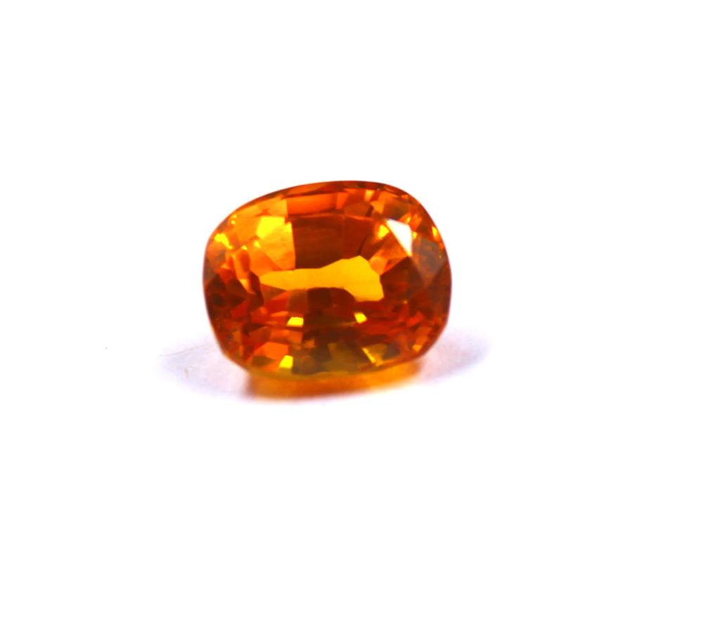 7.85 Carat Excellence Quality Certified Cushion Cut Orange Sapphire Sri Lanka Gemstone SN14