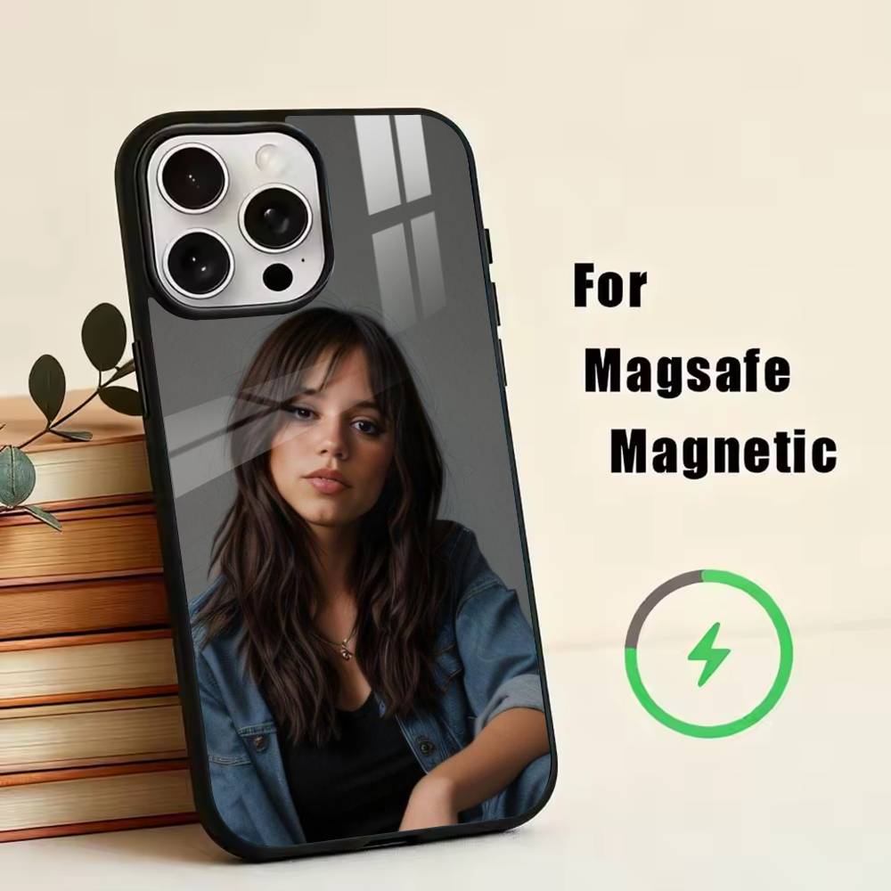 j-Jenna Ortega  Phone Case For iPhone17,16,15,14,13,12,11 Plus,Pro Magnetic with Magsafe Wireless Charging