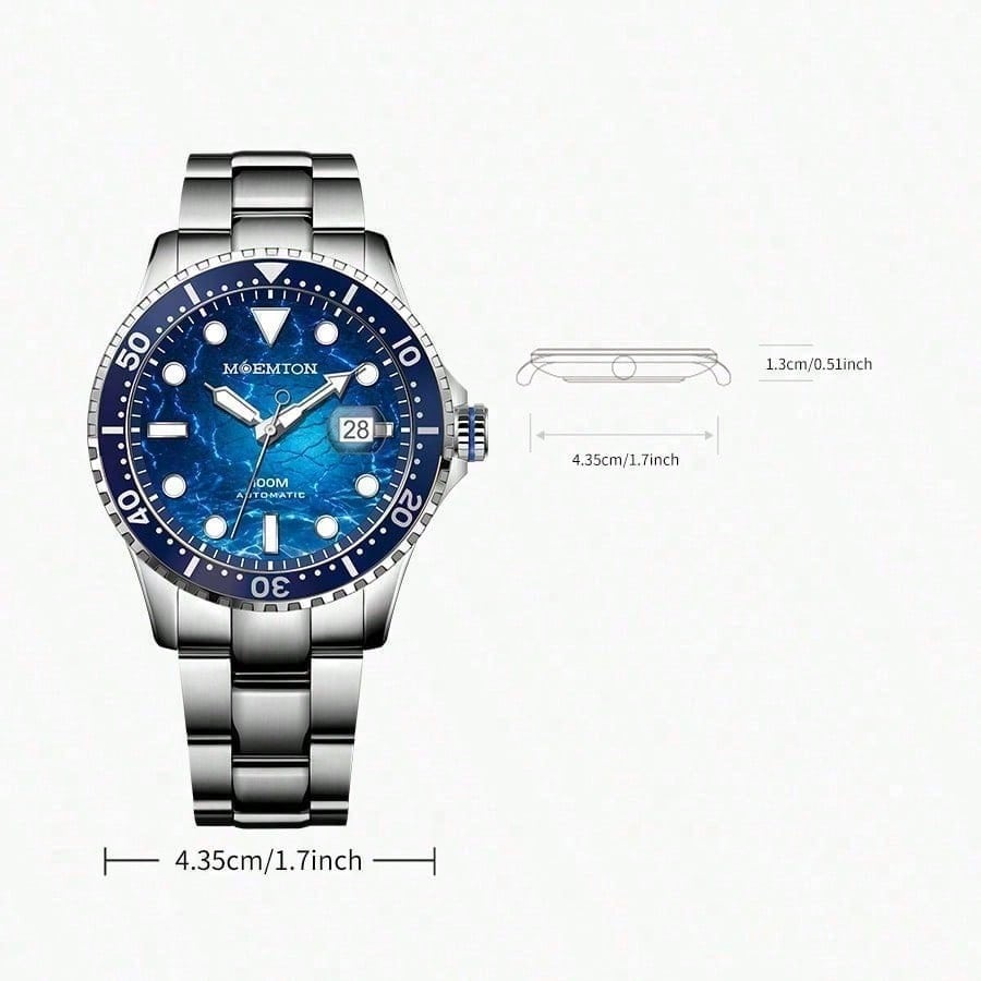 Moemton Men's Automatic Diver Watch Steel 100m M129.BSSA01