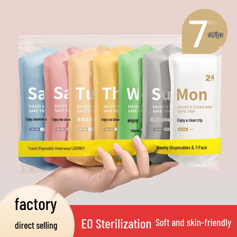 

Набор из 7 штук женского одноразового нижнего белья больших размеров - для путешествий, беременности, менструации, послеродового периода, стерильные трусы M