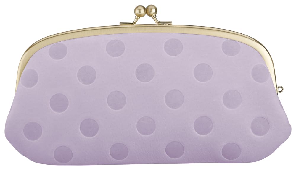 

Himeji cowhide leather polka dot clasp wallet (lavender)
