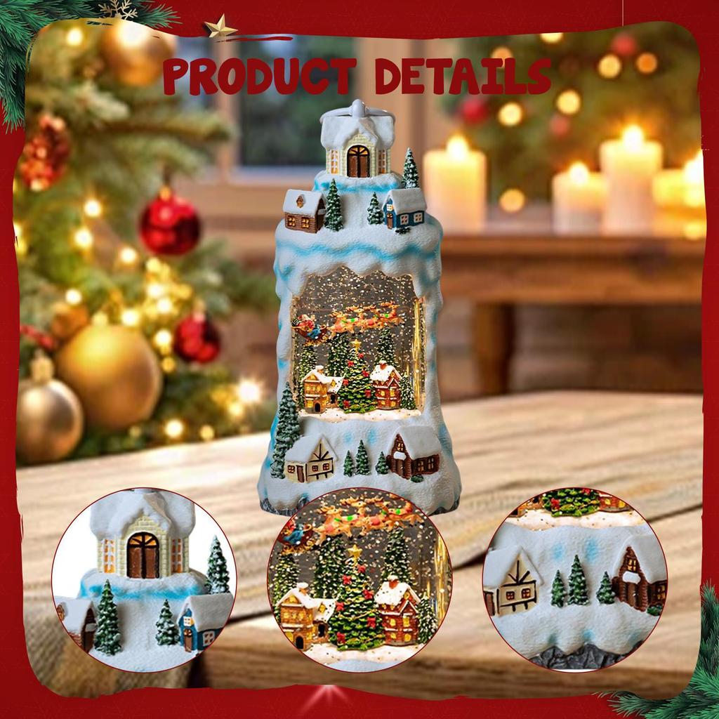 Christmas Snow Globe Decoration Lighted Santa Musical Box Night Lamp for