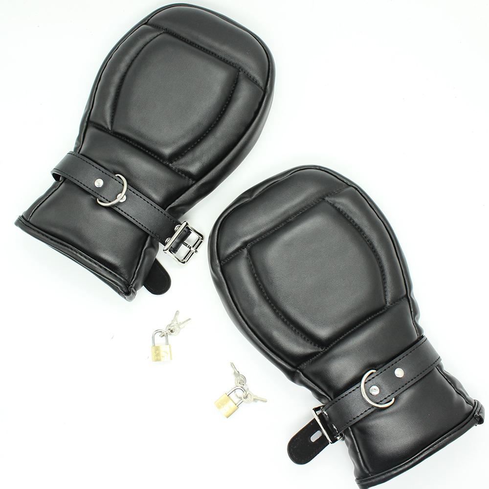 Adult Toys Sex Accessories Leather Bdsm Bondage Mittens Gloves Dog Paw Padded Fist Mitts Handcuffs Adult Games Couples Sex Toys