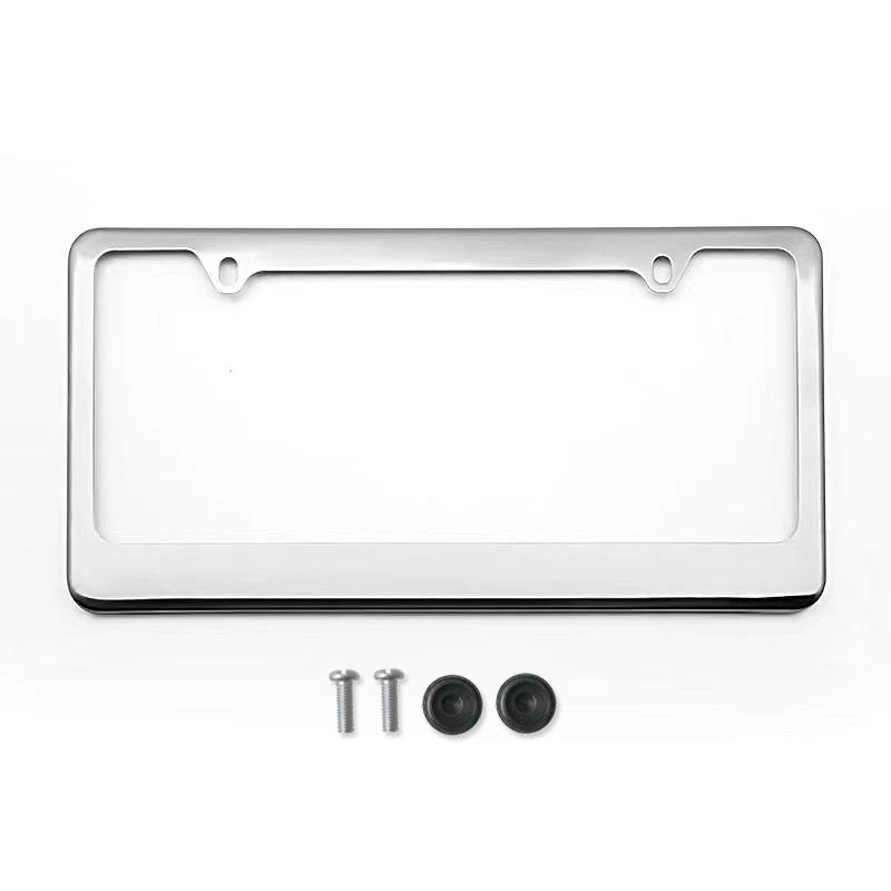 Support Noir Argenté Avec Vis Cadre Universel Plaque d'Immatriculation Américaine Accessoire Auto Fibre Couverture Plaque d'Immatriculation TAG Pour Avant Arrière