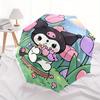 Kuromi,Spring Garden Automatic Folding Umbrella-Simple 8-Rib Design, Bright Cartoon Pattern, Durable Iron Frame, Suitable For Travel, Outdoo