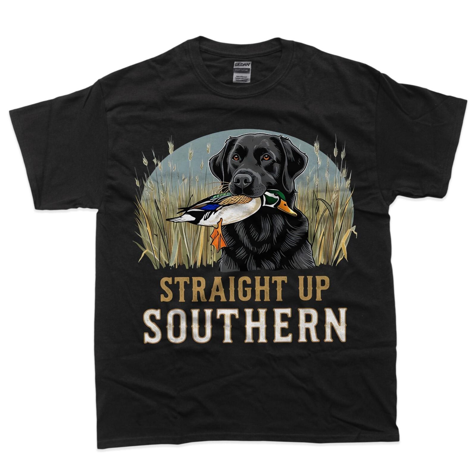 Straight Up Dog Hunting Duck Southern Mens Hunting T-Shirt L