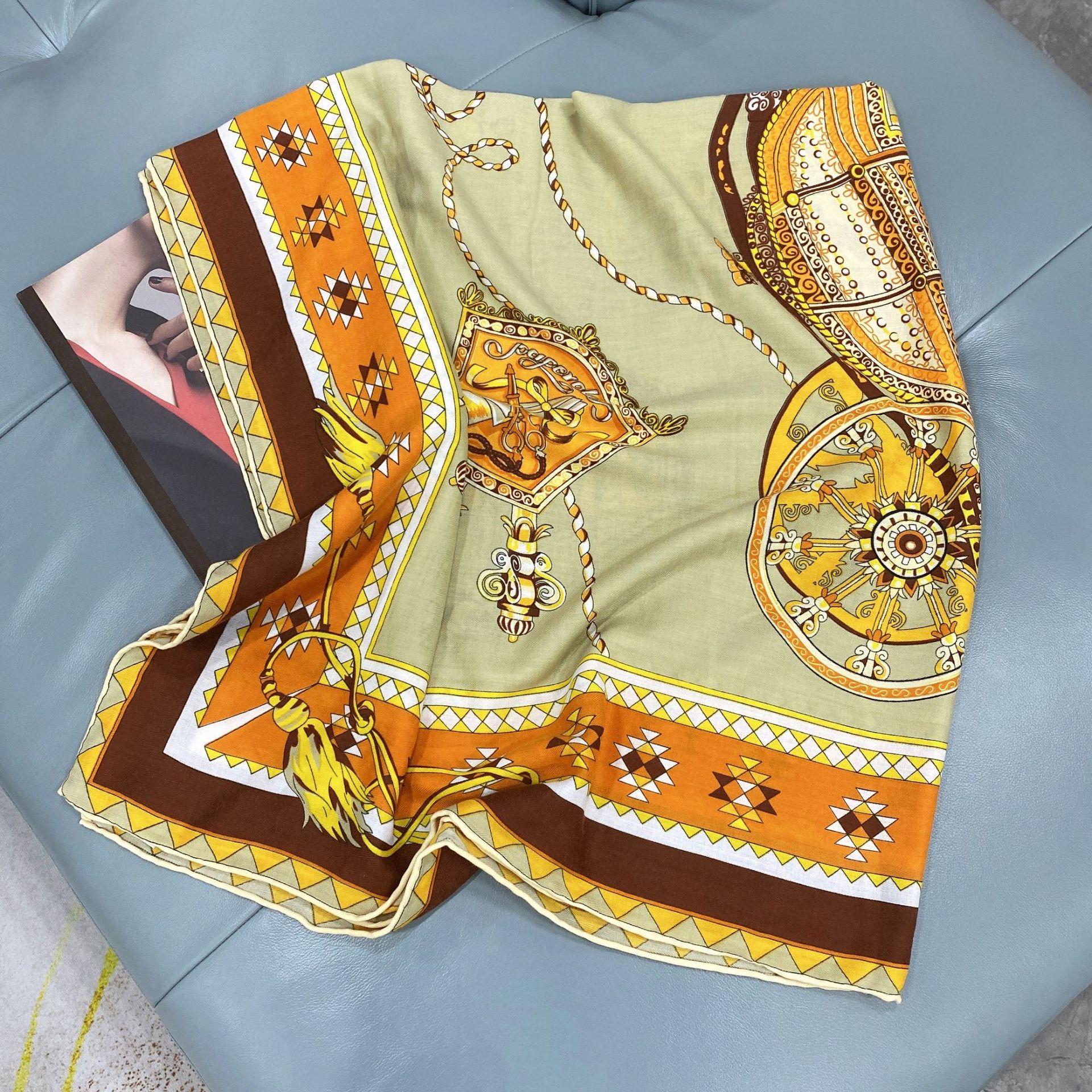 

Early autumn new herringbone scarf large square scarf temperament shawl fashion decoration versatile silk scarf women 130cm