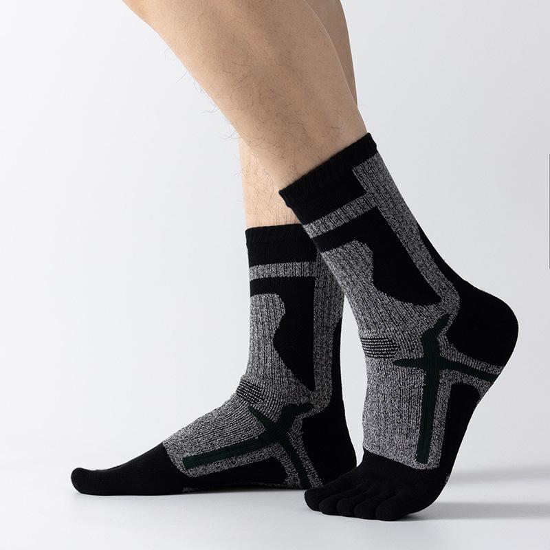 Men's Five-finger Sports Socks, Outdoor Breathable Hiking and Mountaineering Sports Socks, Basketball and Running Socks
