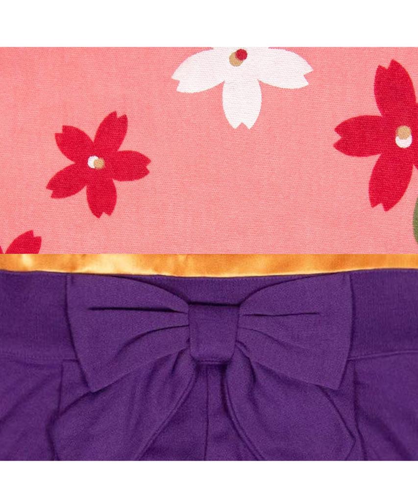 Rampers Hakama Rampers Dziecięcy Hakama Dziewczynka Sakura Łososiowy [KYOETSU] (90, 4. Różowy)