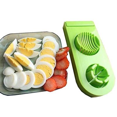 Eggskjærer 2 i 1 kokt eggskjærer med skjæretråd i rustfritt stål, kjøkkenredskaper (Pakke med 1, Multi Color)