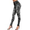 Collant sui fianchi da donna Pantaloni a matita Jeans imitazione Jeans leggings slim elasticizzati alla moda