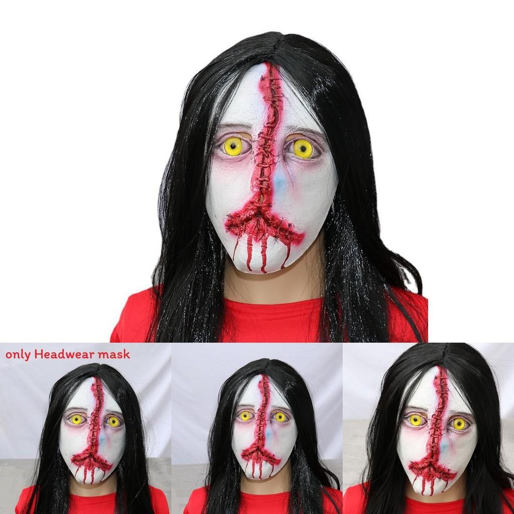 Halloween Horror Props Ghost House Escape Room Npc Latex Mask For Adults
