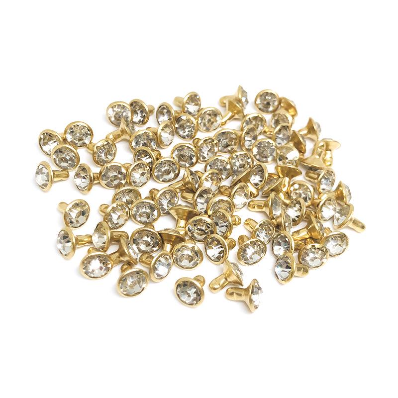 Spot Sale: Multi-Faceted Rivet with Rhinestones for Clothing, Bags, and Accessories - Pointed Bottom Glass Crystal Decor
