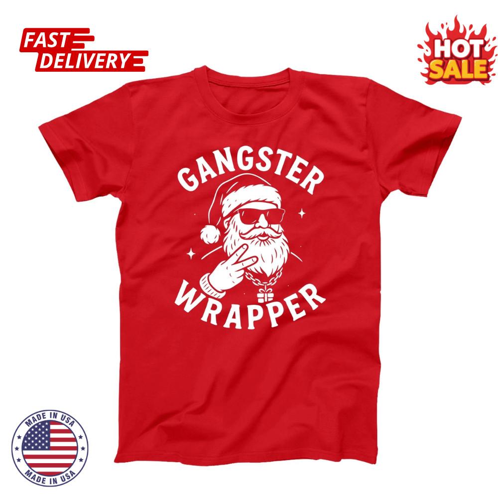 SALE Gangster Wrapper Funny Xmas Party Santa Claus Humor S-5XL Unisex T-Shirt Unisex T-Shirt XL