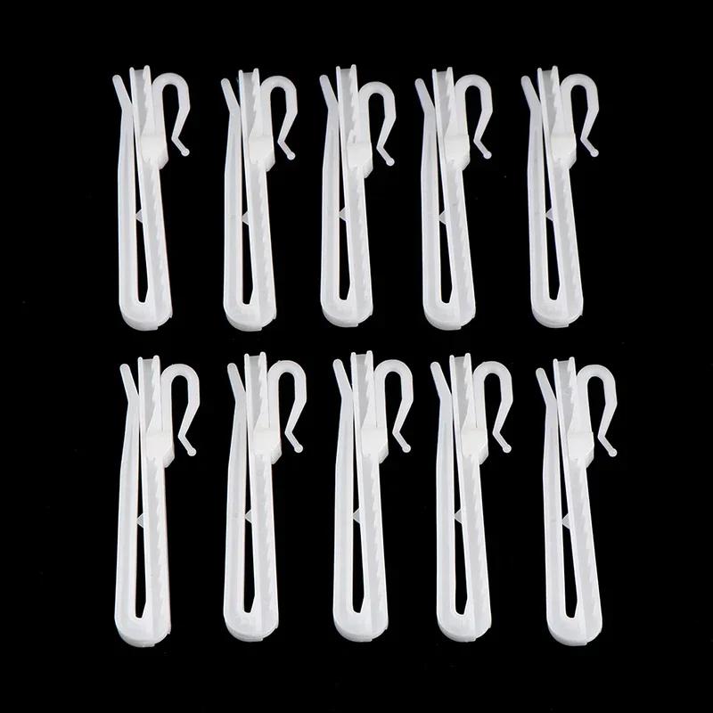 10Pcs White Plastic Curtain Hook Hanging Home Office Curtain Hooks Curtain Holder Accessories Home Accessories