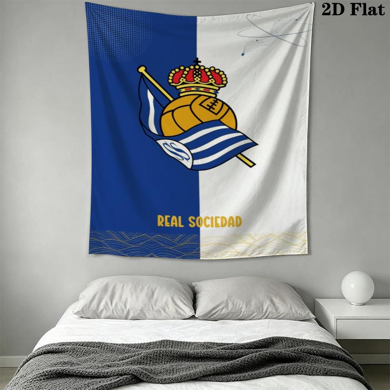 Real Sociedad Wall Tapestry Aesthetic Wall Hanging Printed Fabric Blanket Decorative Tapestries for Bedroom Living Room Home Decor