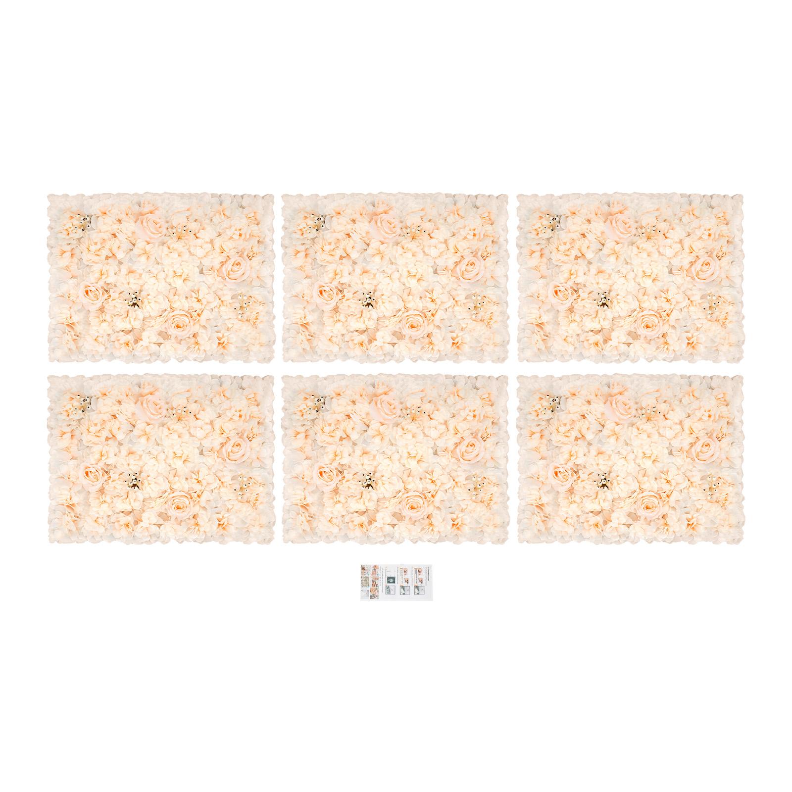 

6 шт. Искусственная цветочная стеновая панель, шелковая роза, гортензия, фон для свадебной вечеринки, домашнего декора, сетка из искусственных цветов для помещений и улицы