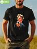 Men's Dirty Harry Clint Eastwood T-Shirt - Iconic Gun & Yellow Splash Movie Tee with Harry Callahan's Face
