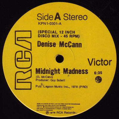12inch Record DENISE MCCANN  Midnight Madness  The Singer KPN10301 RCA VICTOR 197 Canada SoulFunk Used