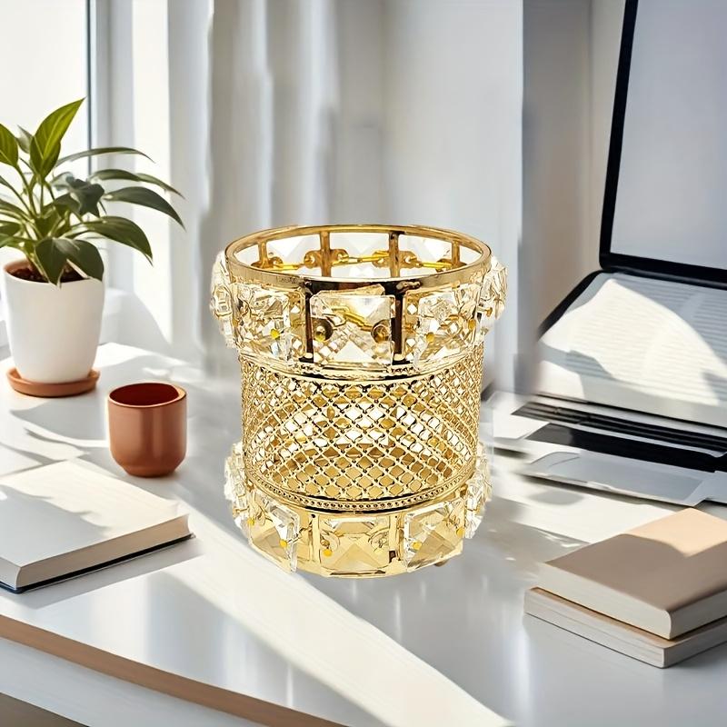 1Pcs New European-style Metal Makeup Brush Storage Tube, Home Office Pen Holder, Dressing Table Beauty Brush Bucket, Decorative Ornament Vase